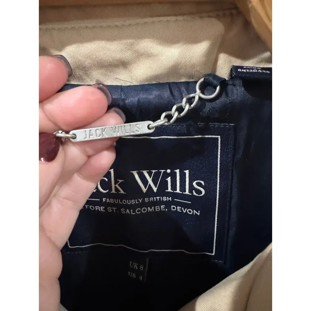 Jack Wills UK British Classic Trench Coat US Size 4 - Picture 5 of 11